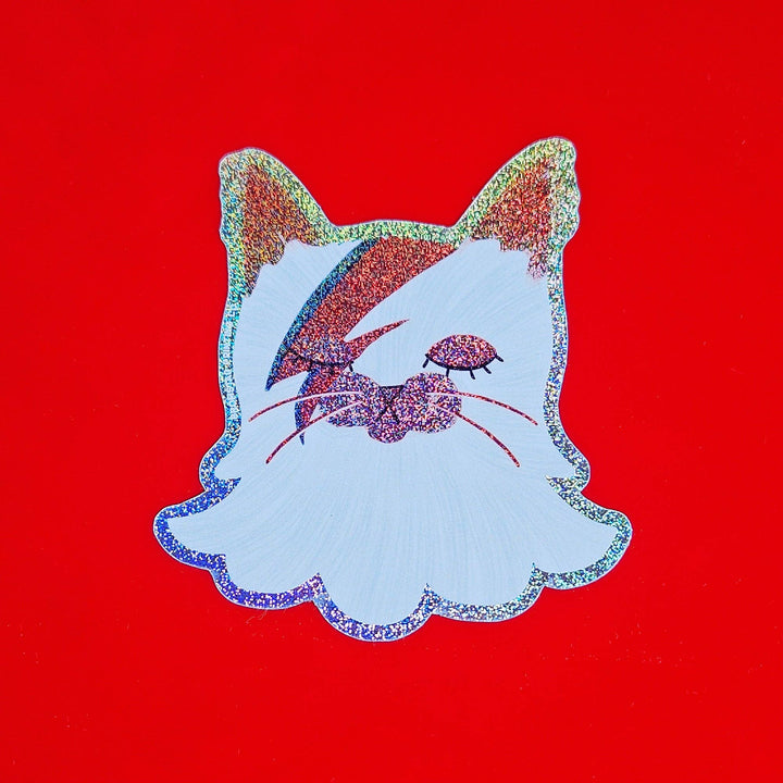 Bromstad Printing Co. Cards David Bowie Cat - Sparkle Sticker