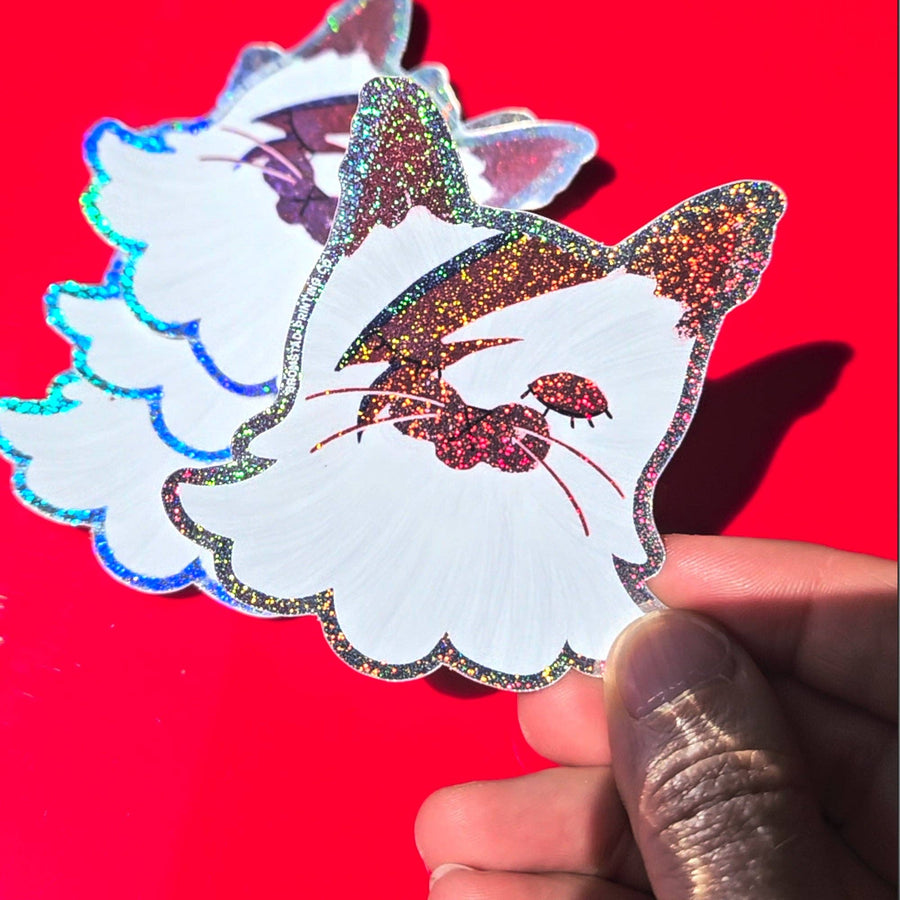 Bromstad Printing Co. Cards David Bowie Cat - Sparkle Sticker