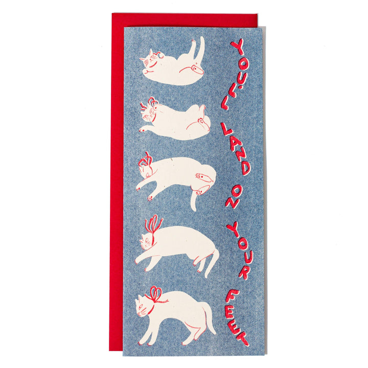 Bromstad Printing Co. Cards You'll Land on Your Feet - Risograph Greeting Card