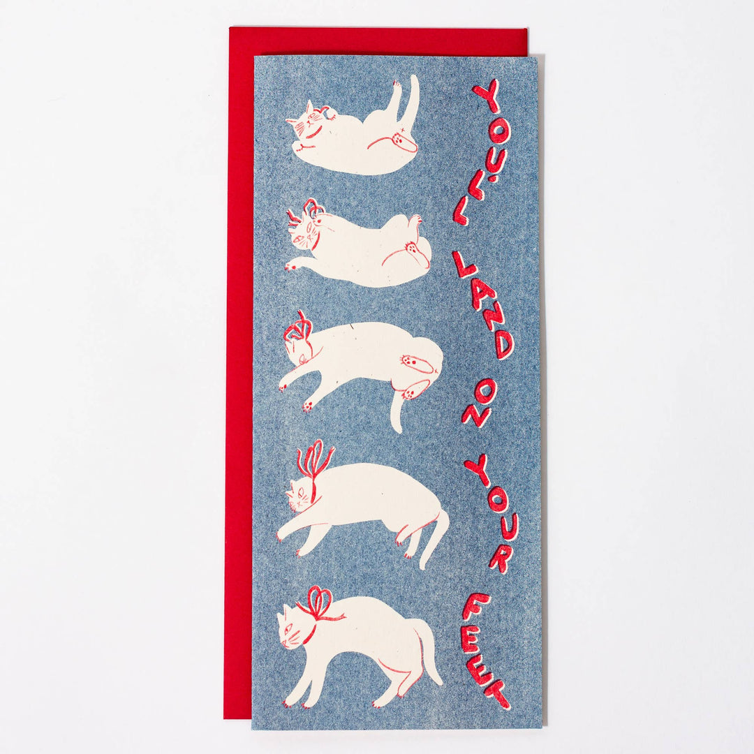 Bromstad Printing Co. Cards You'll Land on Your Feet - Risograph Greeting Card