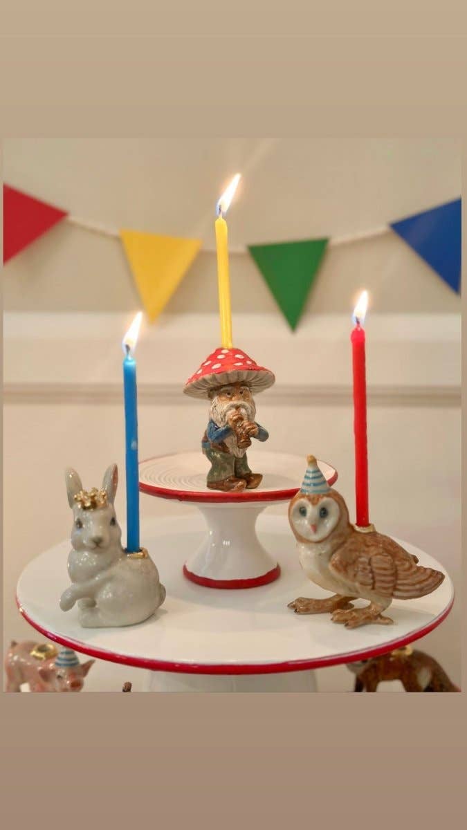 Camp Hollow Candle Holder Mushroom Gnome Cake Topper