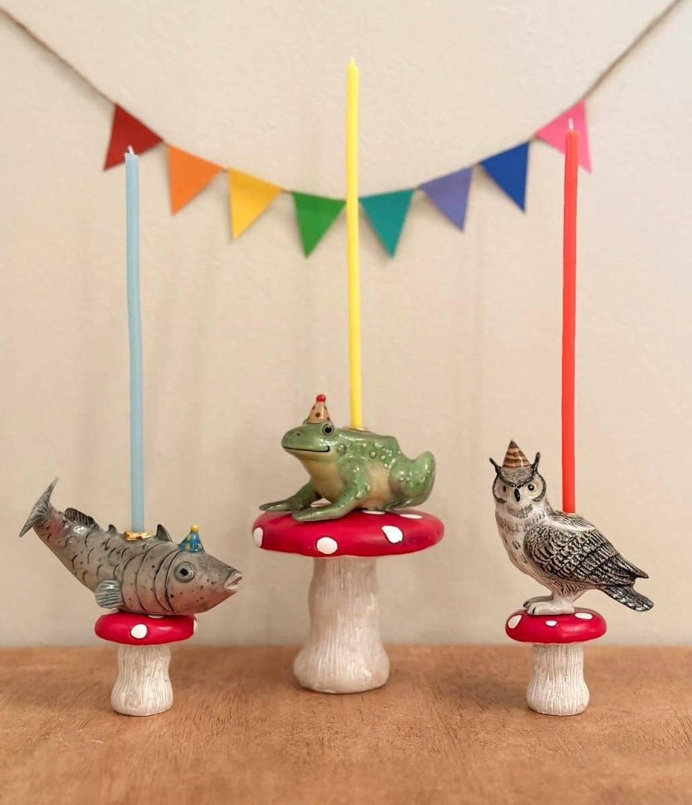 Camp Hollow Candle Holder Wise Owl Cake Topper