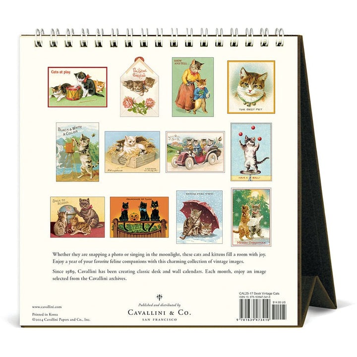 Cavallini & Co. Calendars 2025 Vintage Cats Desk Calendar