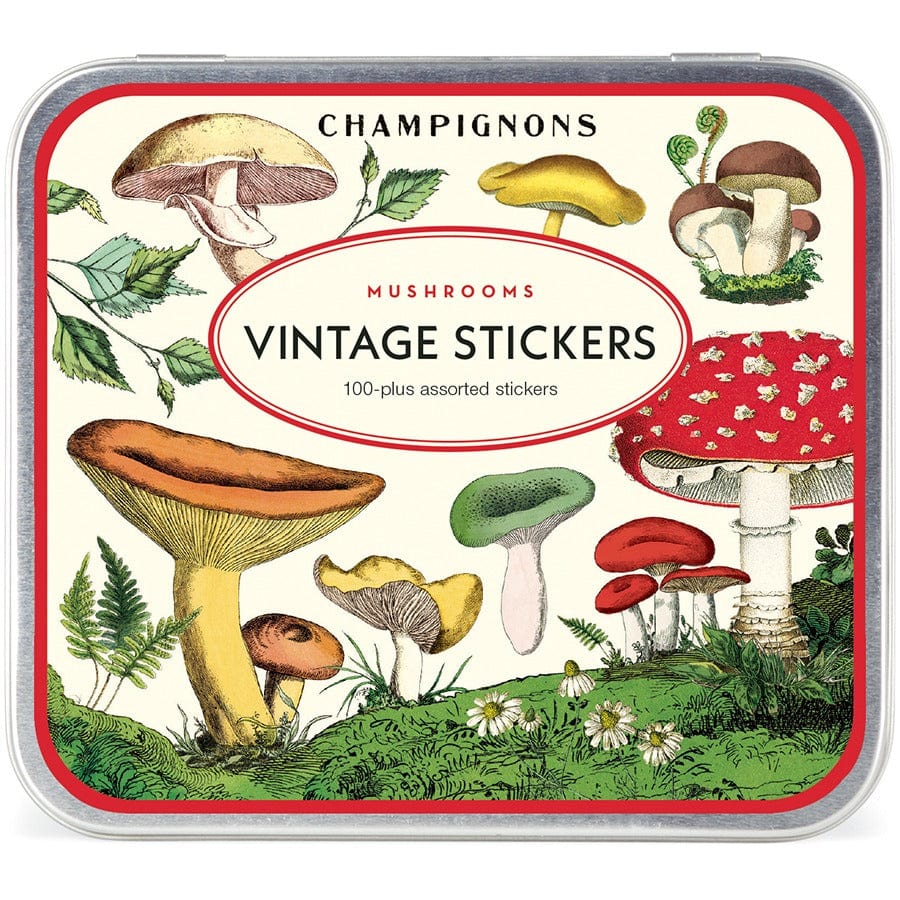Cavallini & Co. Gift Tags Cavallini & Co Vintage Mushrooms - Tin of Stickers