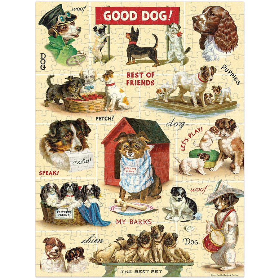Cavallini & Co. Gifts Cavallini & Co Vintage Dogs 240 Pieces Mini Puzzle