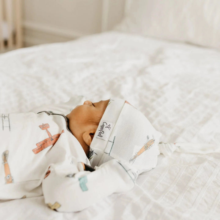 Copper Pearl Baby Ace Top Knot Hat