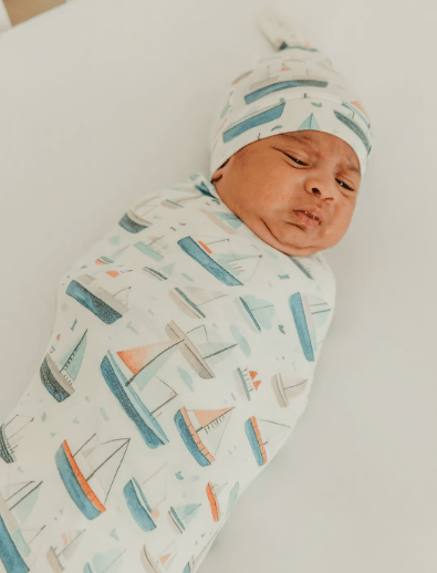 Copper Pearl Baby Fischer Top Knot Hat