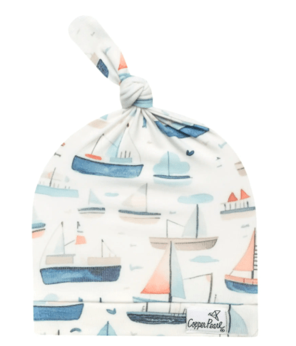 Copper Pearl Baby Fischer Top Knot Hat