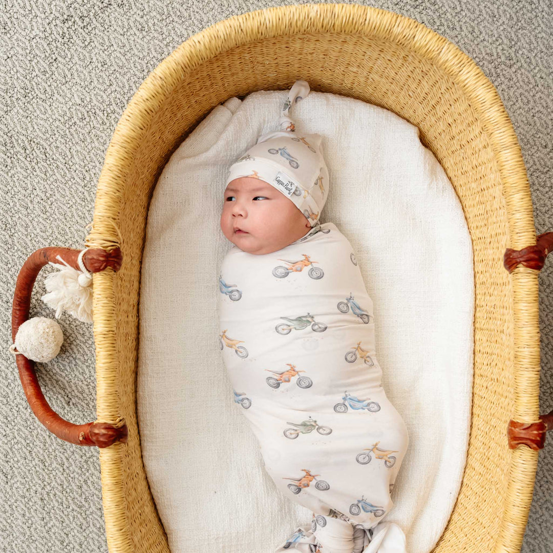 Copper Pearl Baby Ryder Top Knot Hat