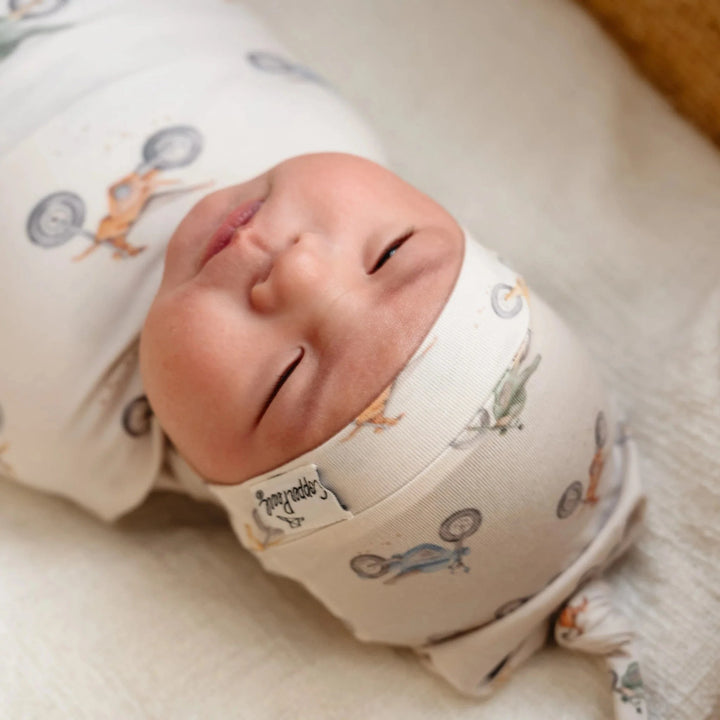 Copper Pearl Baby Ryder Top Knot Hat