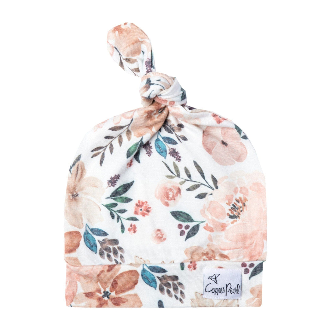 Copper Pearl Hat Autumn Top Knot Hat