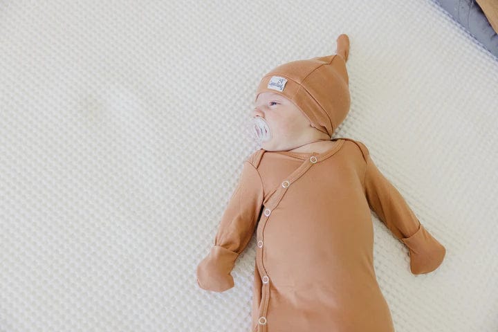 Copper Pearl Hat Pecan Top Knot Hat