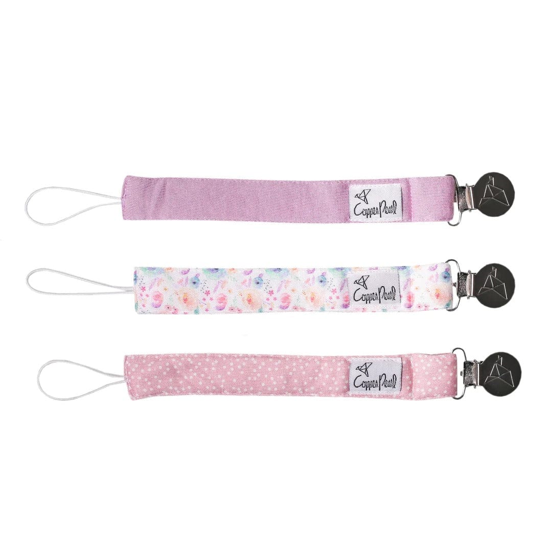 Copper Pearl pacifier clip Bloom Binky Clip Set