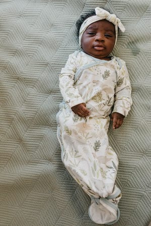 Copper Pearl Sleeping Rex Newborn Knotted Gown