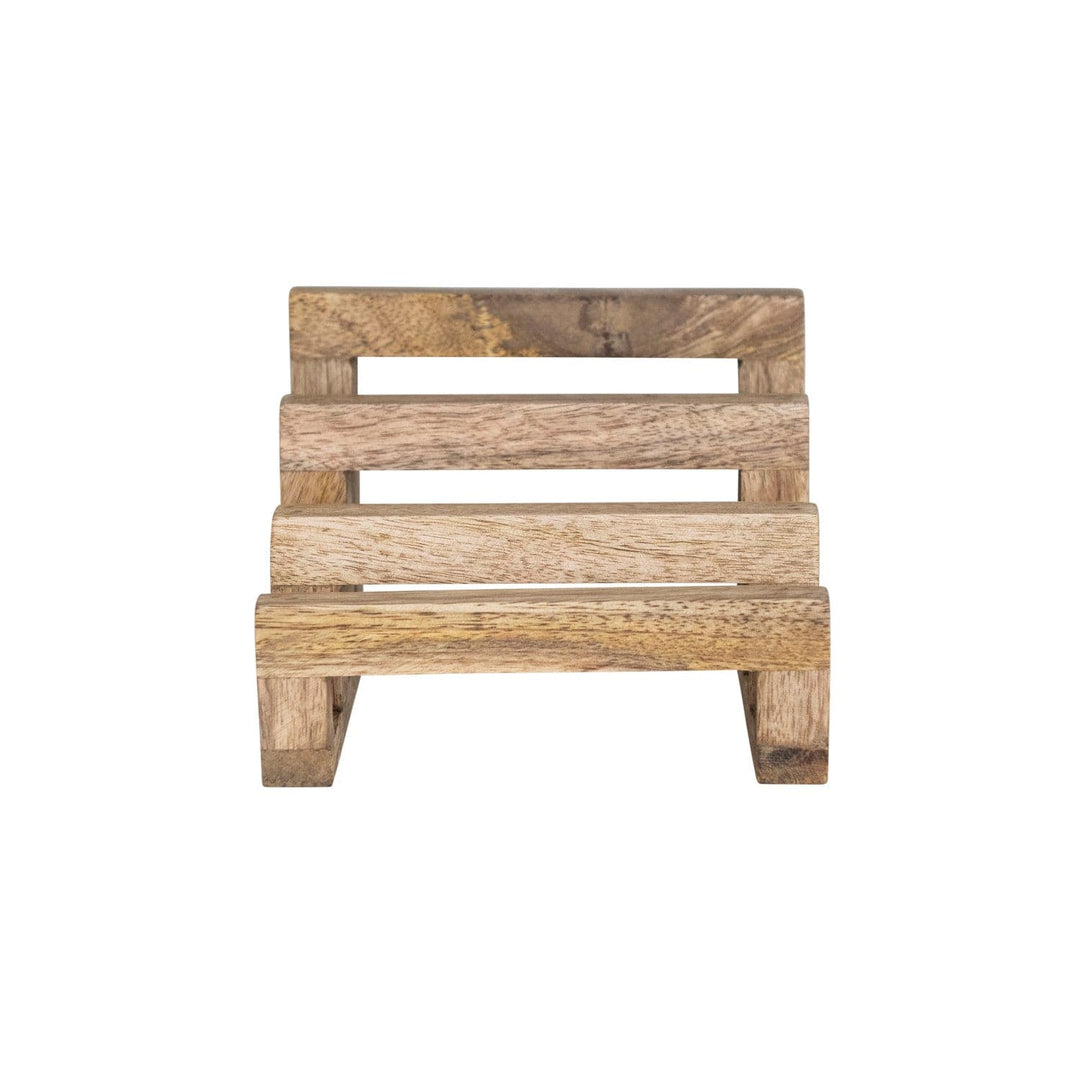 Creative Coop Display Stand Mango Wood Stand with 3 Sections
