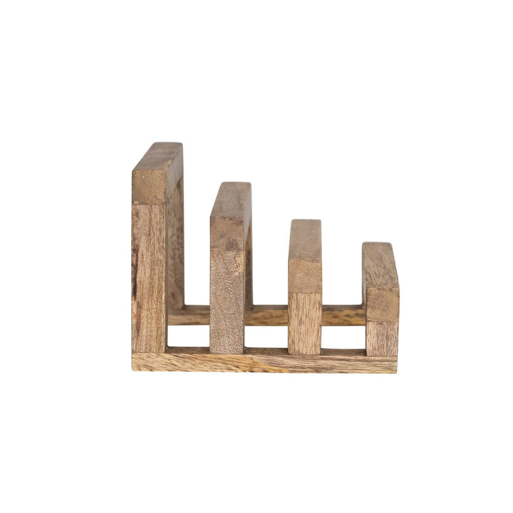 Creative Coop Display Stand Mango Wood Stand with 3 Sections