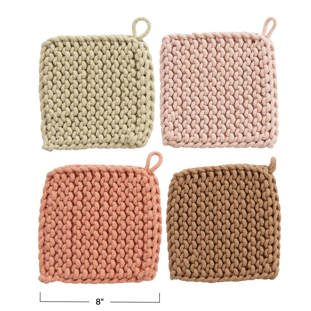 Creative Coop Home Cotton Crocheted Potholder
