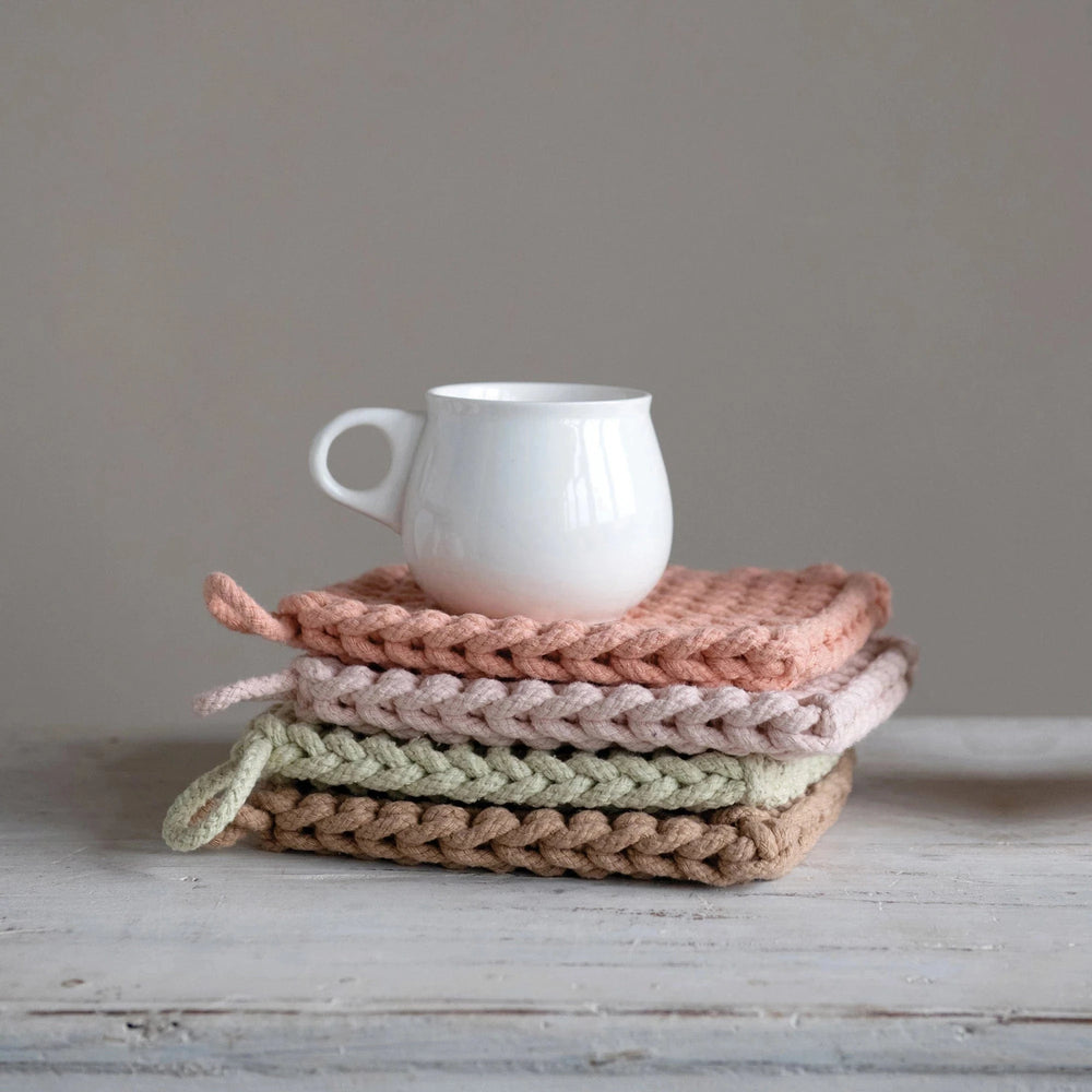Creative Coop Home Cotton Crocheted Potholder