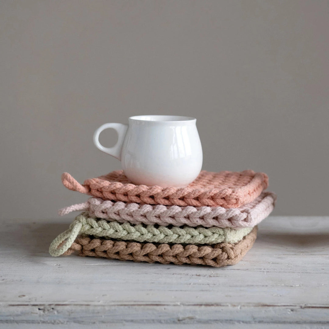 Creative Coop Home Cotton Crocheted Potholder