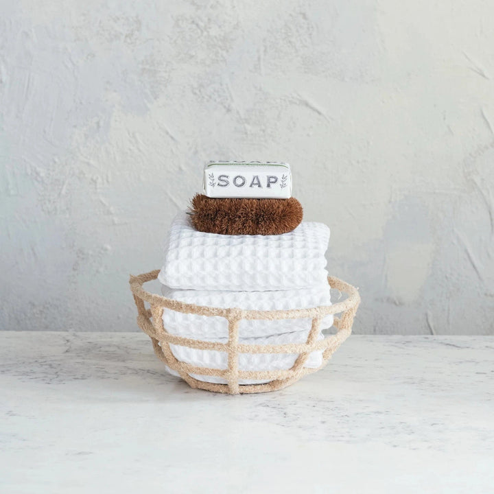 Creative Coop Home Decorative Metal & Cotton Terry Cloth Wrapped Bowl