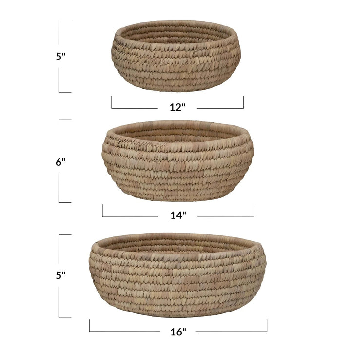 Creative Coop Home Grass and Date Leaf Baskets