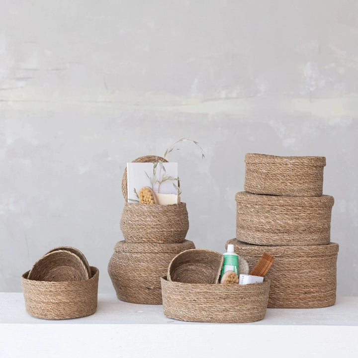 Creative Coop Home Hand-Woven Seagrass Baskets