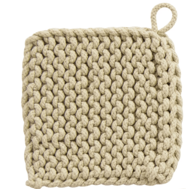 Creative Coop Home Mint Cotton Crocheted Potholder
