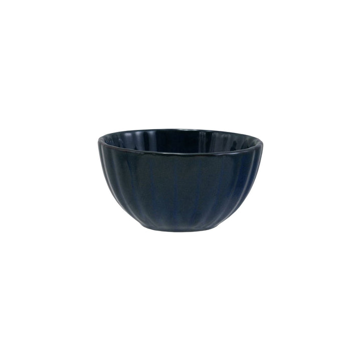 Creative Coop Home Stoneware Ribbed Bowl, Reactive Glaze, Blue (Each One Will Vary)