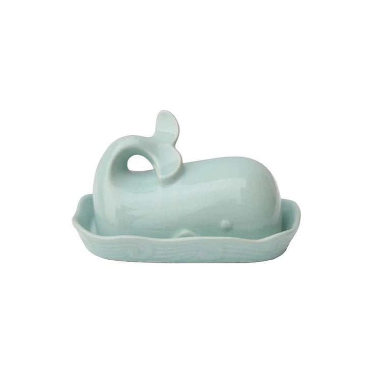 Creative Coop Home Stoneware Whale Butter Dish
