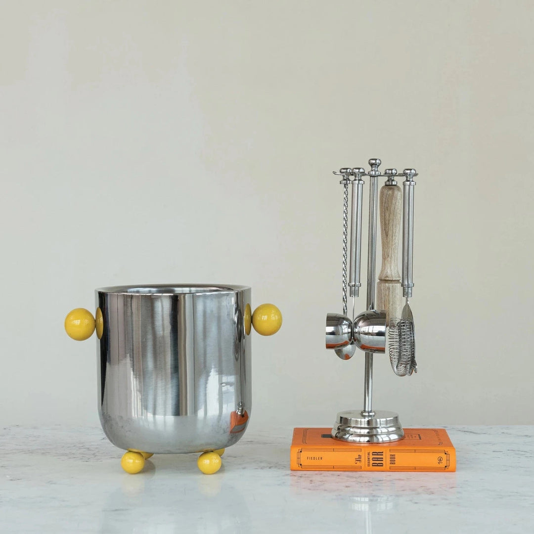 Creative Coop Kitchen Tool Stainless Steel & Mango Wood Bar Tools