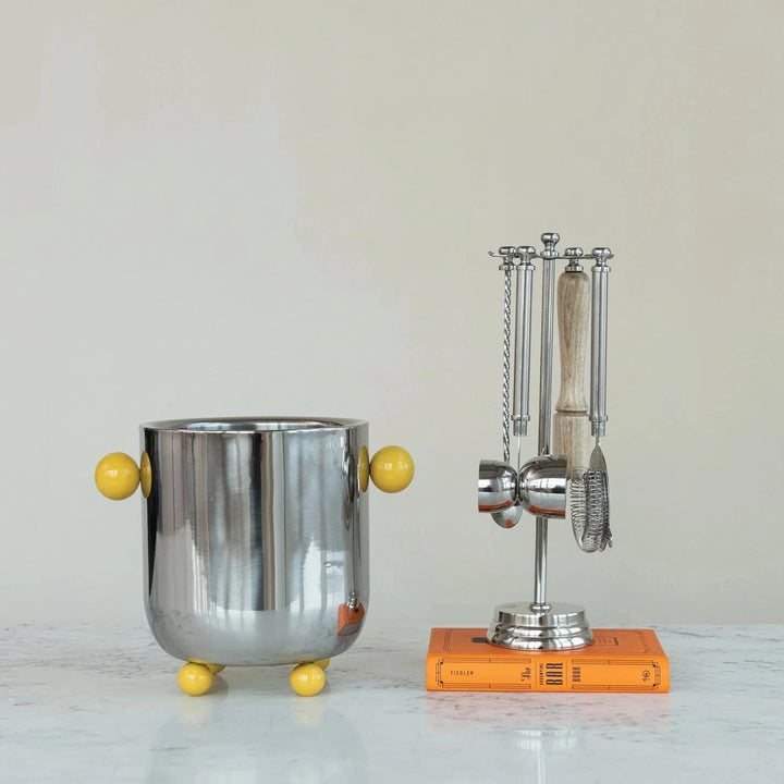 Creative Coop Kitchen Tool Stainless Steel & Mango Wood Bar Tools
