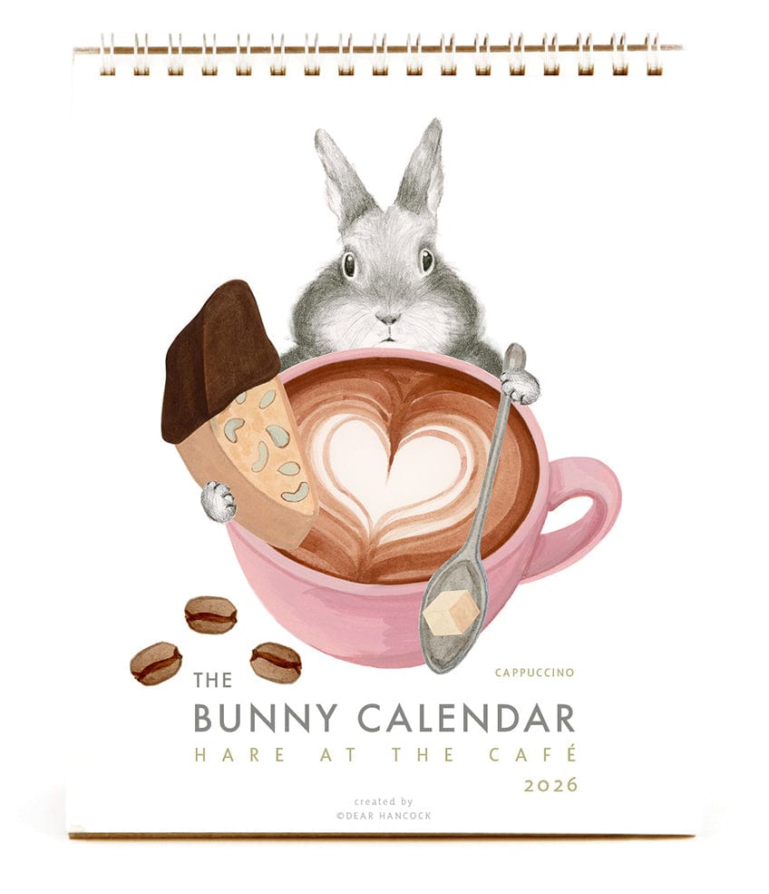 Dear Hancock Paper 2026 The Bunny Calendar - Hare at the Cafe