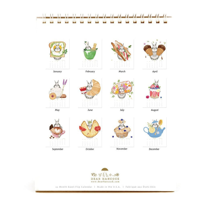 Dear Hancock Paper 2026 The Bunny Calendar - Hare at the Cafe