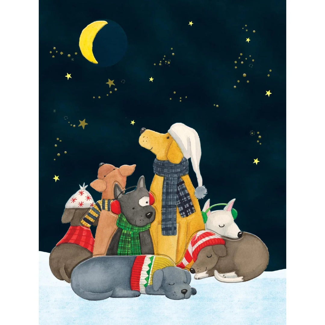 Design Design Boxed Cards Snuggling Dogs Petite Green Boxed Greeting Cards