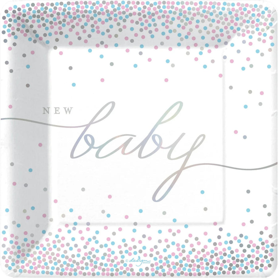 Design Design Party Supplies Baby Confetti Paper Dinner Plate