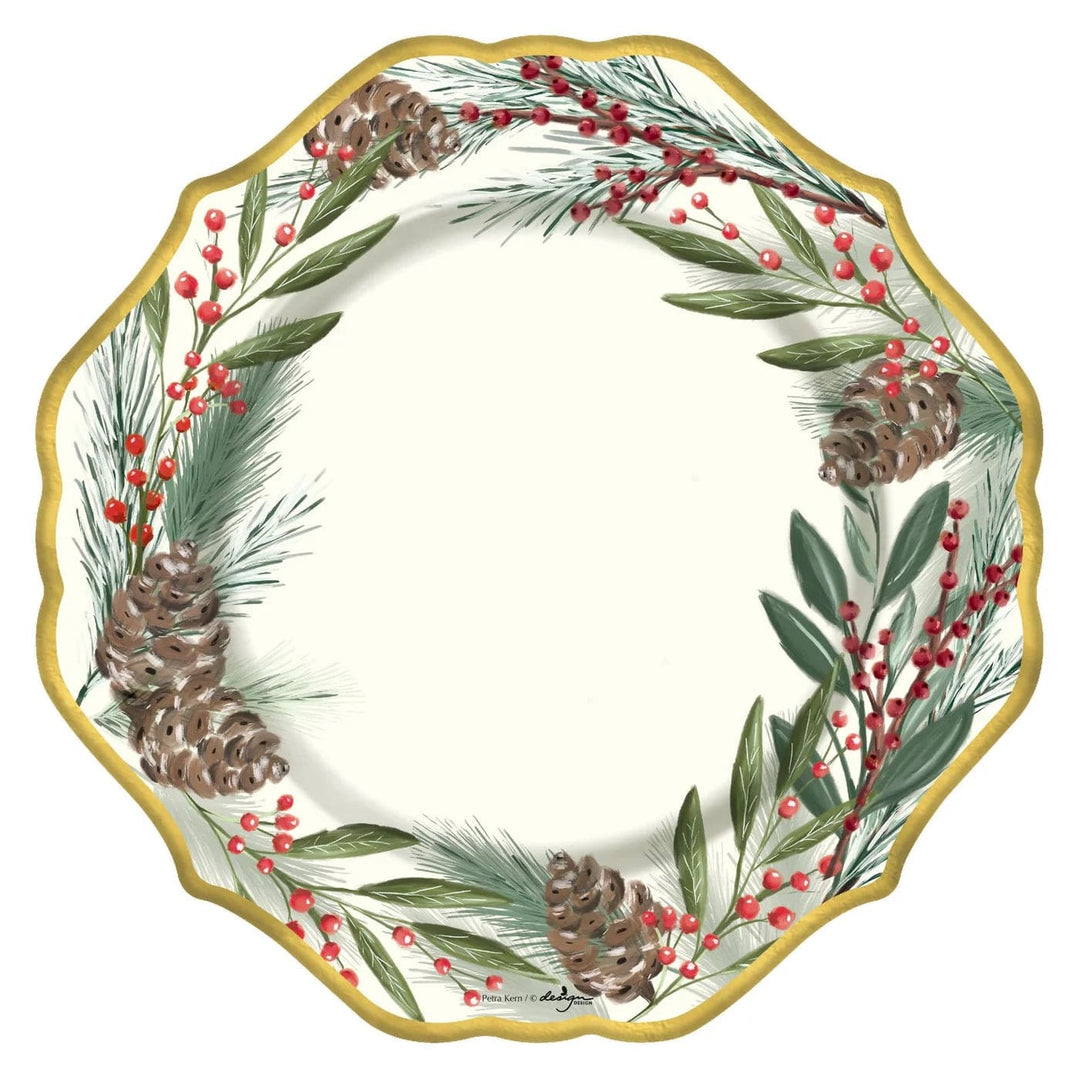 Design Design Party Supplies Pine Sprig Dinner Plate
