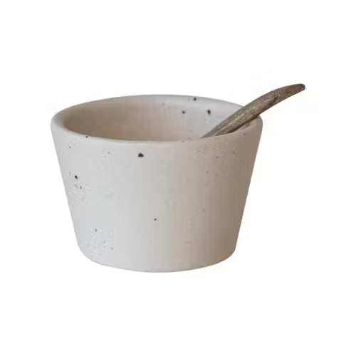 Stoneware Bowl with Mango Wood Spoon