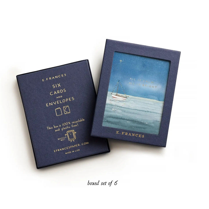 E. Frances Paper Boxed Card Set Holiday Sailboat Boxed Card Set