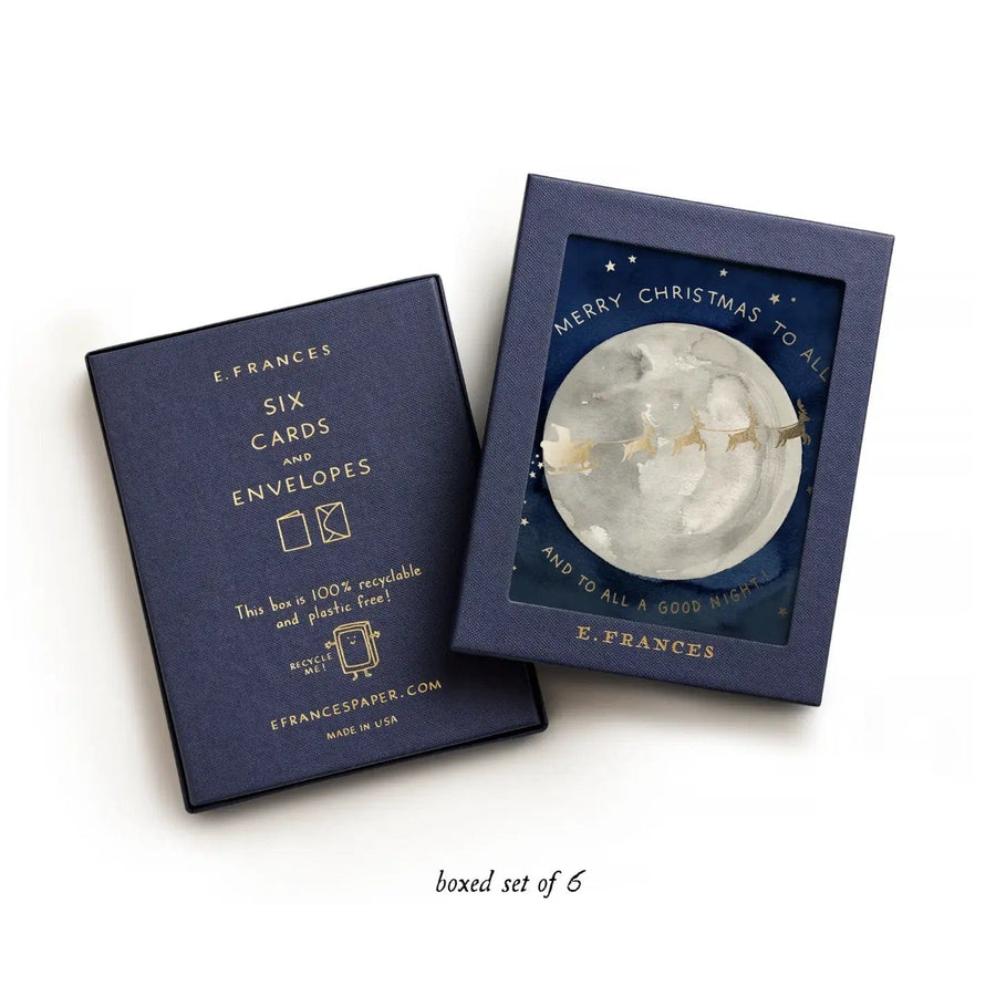 E. Frances Paper Boxed Card Set Santa Moon Boxed Card Set