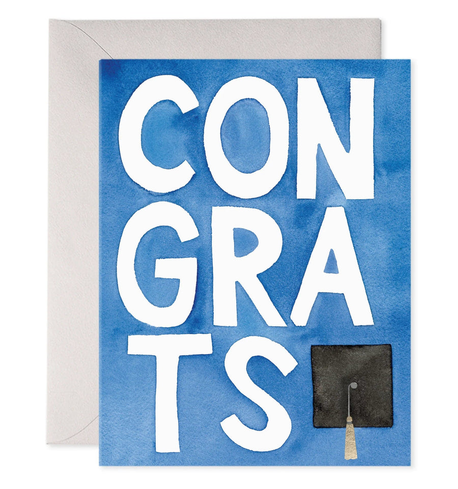 E. Frances Paper Card Blue Congrats Grad Card