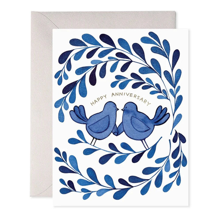 E. Frances Paper Cards Blue Birds Anniversary