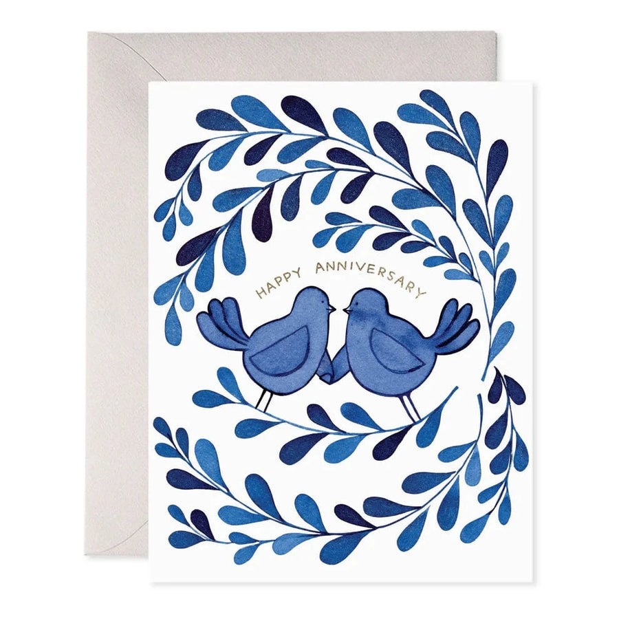 E. Frances Paper Cards Blue Birds Anniversary