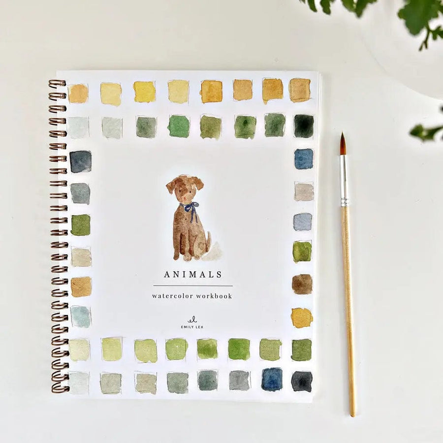 Emily Lex Art Supplies Watercolor Workbook: Animals