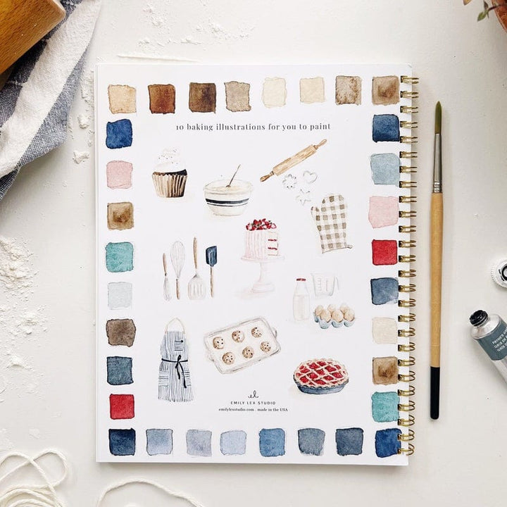 Emily Lex Art Supplies Watercolor Workbook: Baking