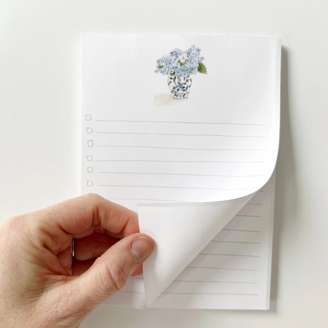 Emily Lex Notepad Checklist Notepad - Hydrangea Bouquet