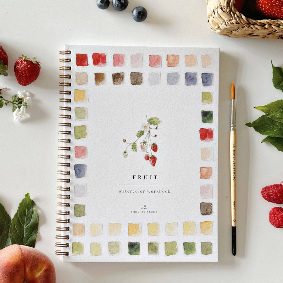 emily lex studio Gifts Fruit watercolor workbook