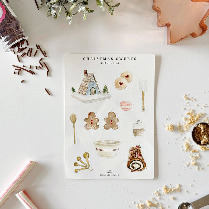 emily lex studio Holiday Christmas sweets sticker sheets