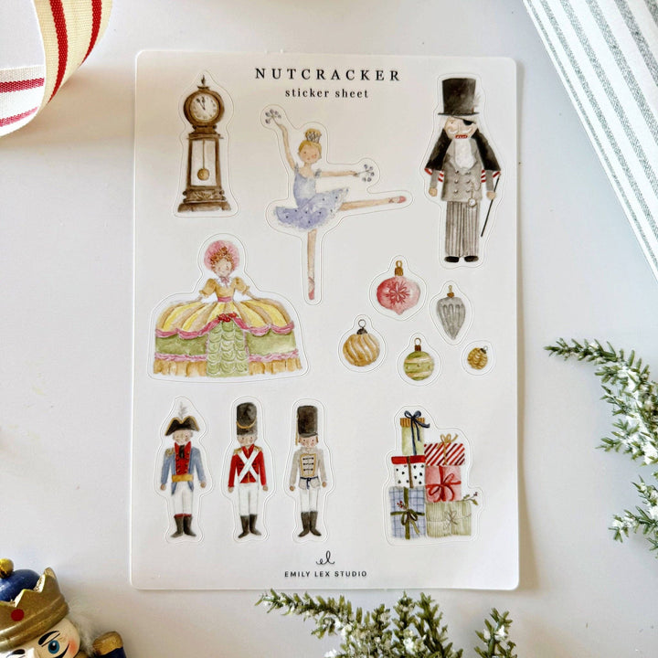emily lex studio Holiday Nutcracker sticker sheets