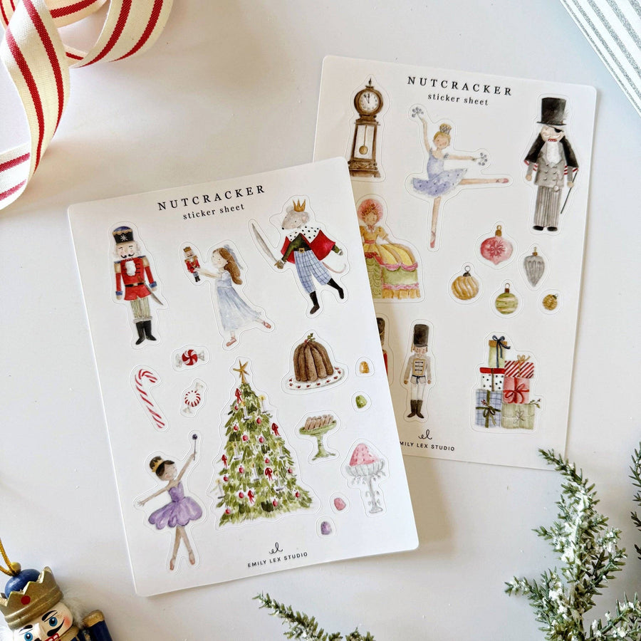 emily lex studio Holiday Nutcracker sticker sheets