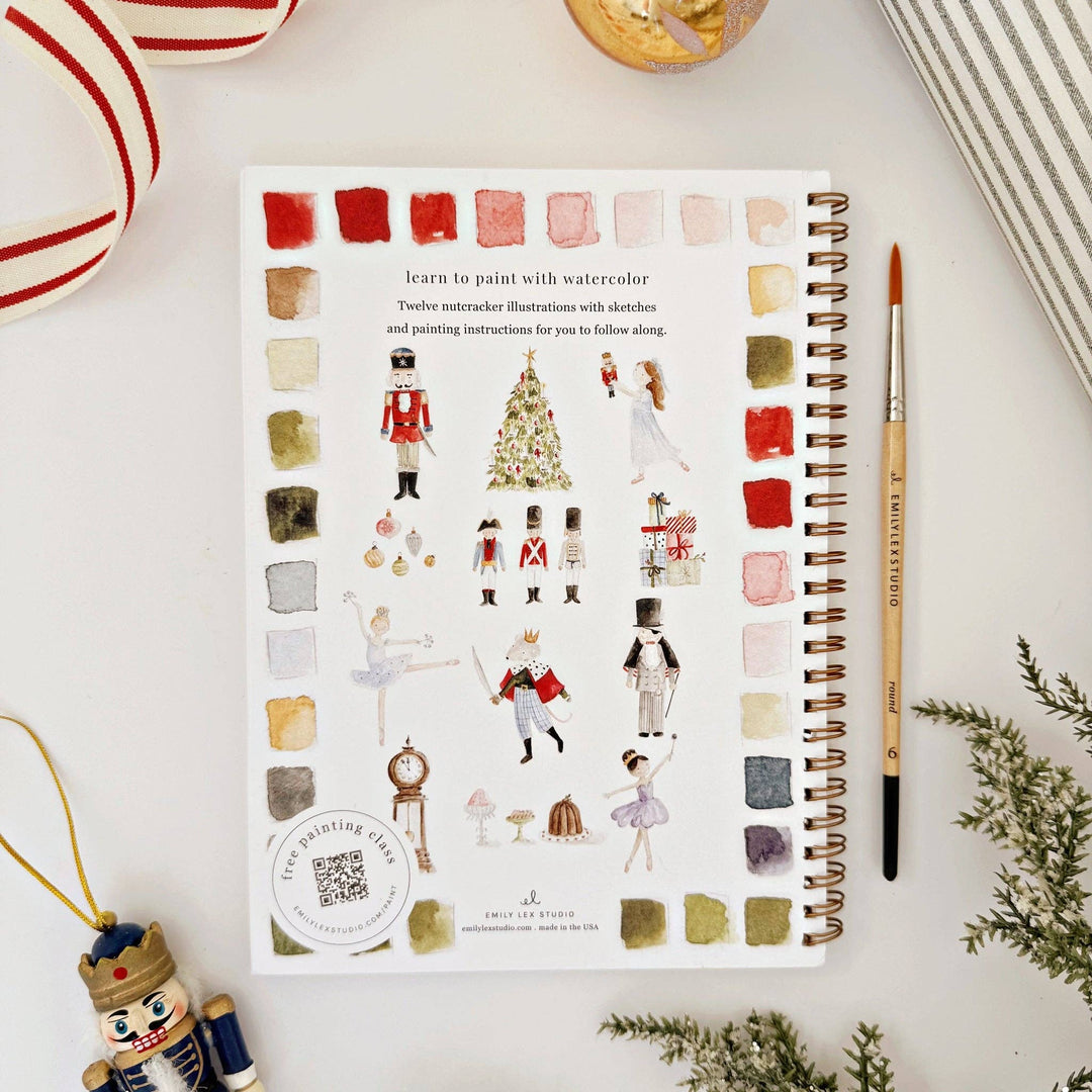 emily lex studio Holiday Nutcracker watercolor workbook